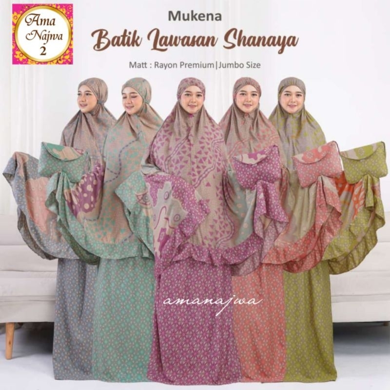 100% ORI Mukena Batik Lawasan Shanaya Jumbo by Ama Najwa 2