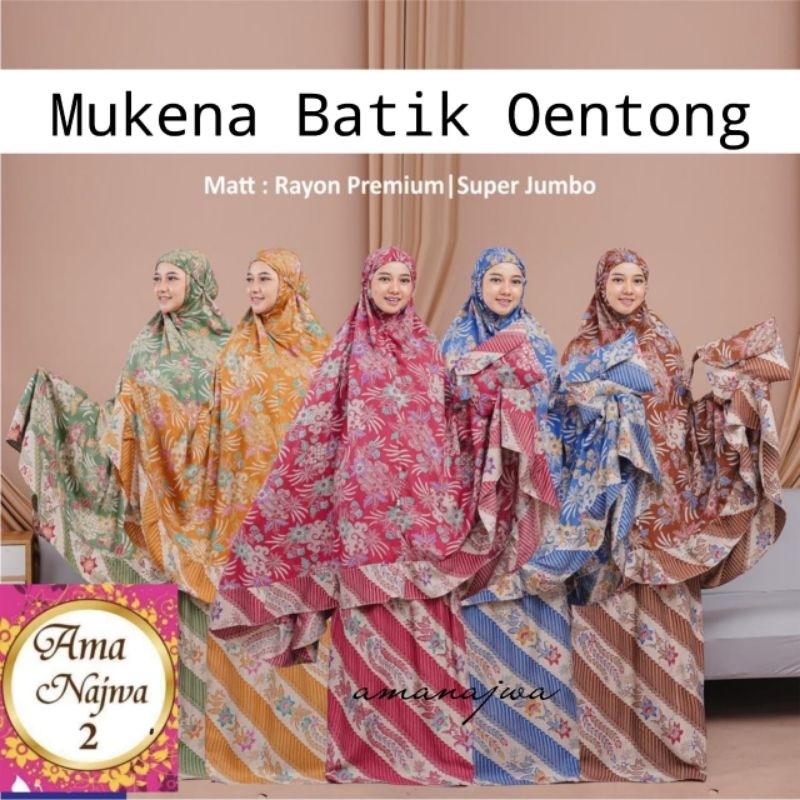 100% ORI Mukena Batik Oentong Jumbo by Ama Najwa 2