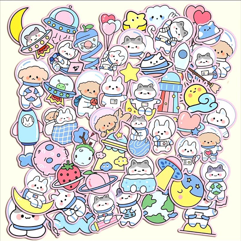 

[LIMITED] 24PCS Sticker PVC Graffity Motif Kucing Astronot Retro Lucu Anti Air Untuk Dekorasi / Cute Stickers Decoration for DIY Journal / Handphone / Laptop / Kulkas / Koper / Gitar
