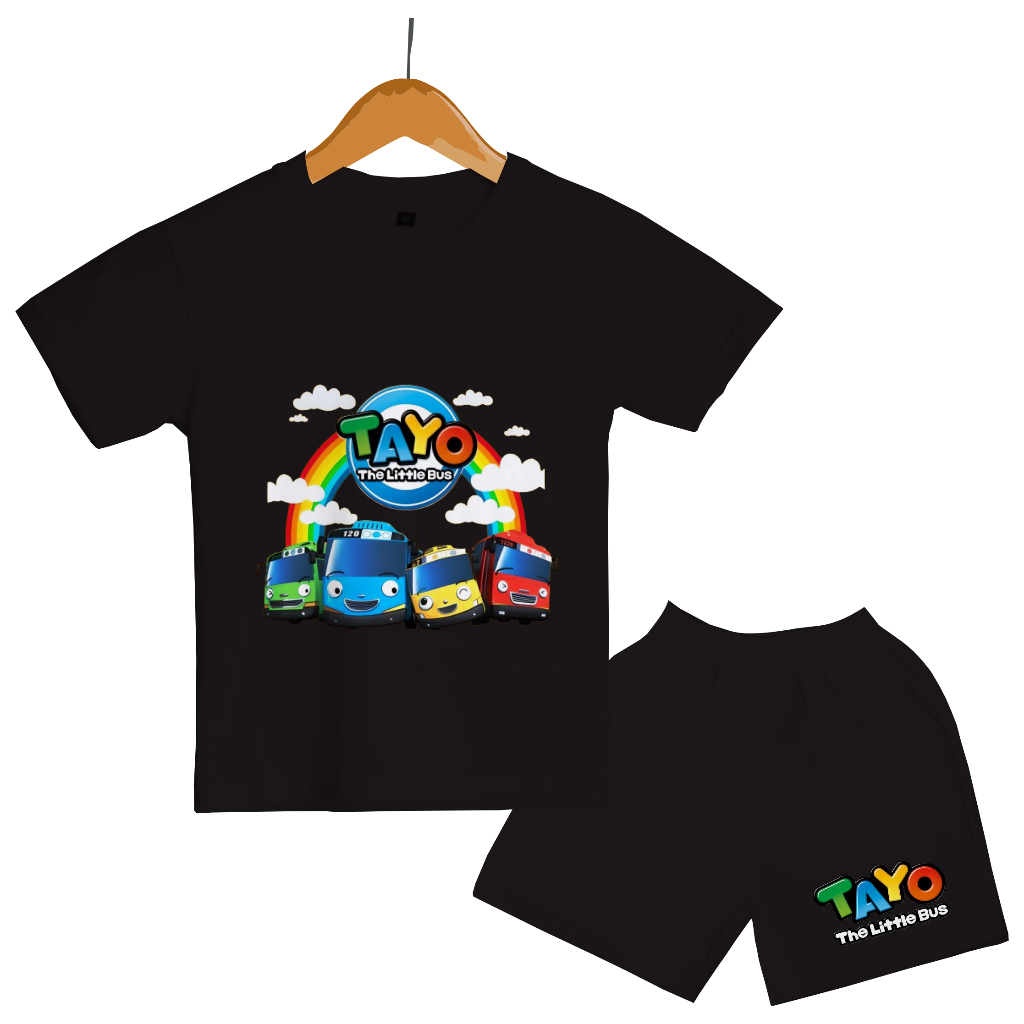 Lexander Fashion Setelan Anak Cewek Cowok Tayo Rainbow