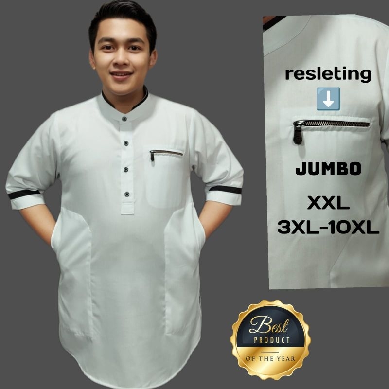 baju muslim koko kurta tangan 3/4 baju jumbo XXL XXXL 4XL 5XL 6XL