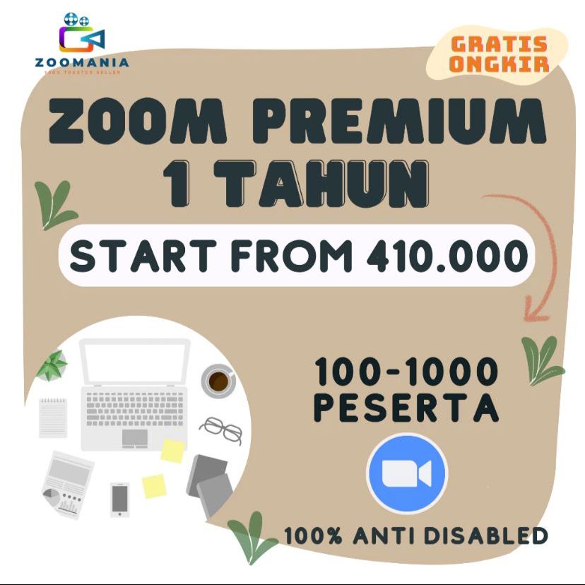 Zoom Pro Premium Tahunan Termurah 100 300 500 1000 Peserta