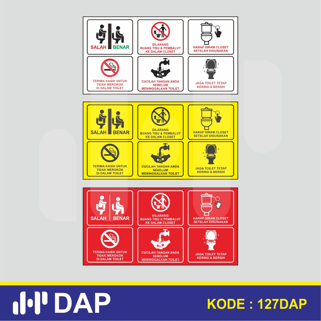 

127 - STIKER ATURAN PENGGUNAAN TOILET - VYNIL - TERBAIK