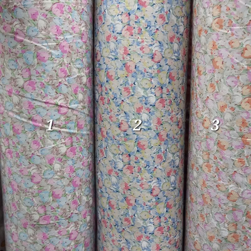 Kain KATUN JEPANG TOKAI SENKO MOTIF 3 WARNA ORI