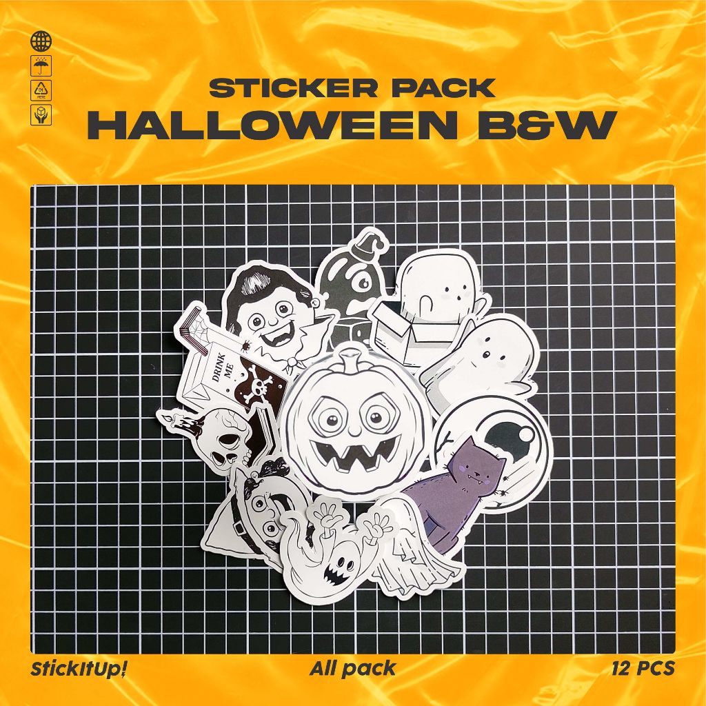 

COD✨ StickItUp Stiker Pack Hitam Dan Putih Horor Keren Untuk Koper Laptop Skateboard