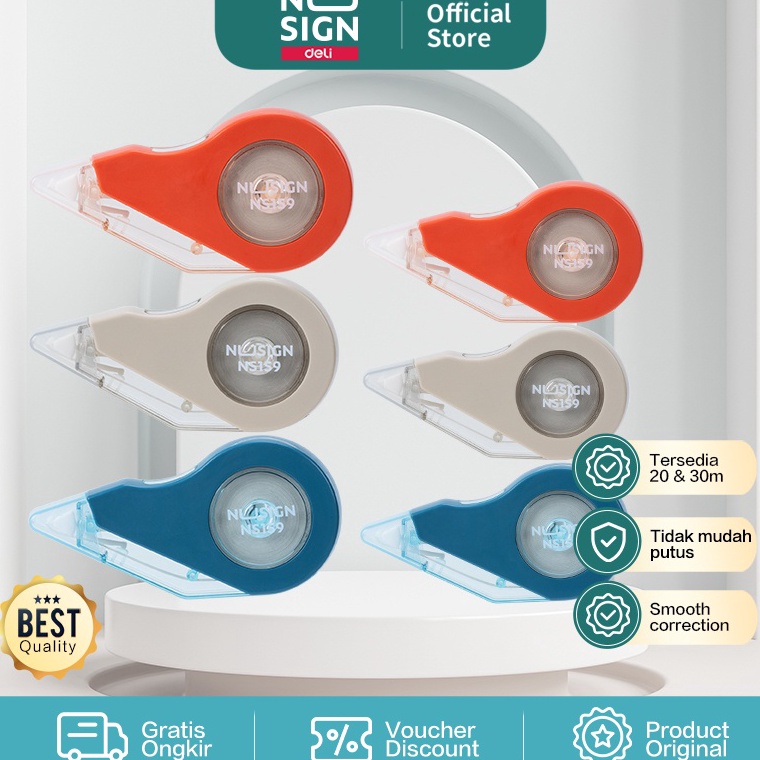 

Pasti Murah** Nusign Correction Tape / Pita Koreksi 30 20 Meter Sangat Halus Merekat Sempurna ENS159 ENS160 88