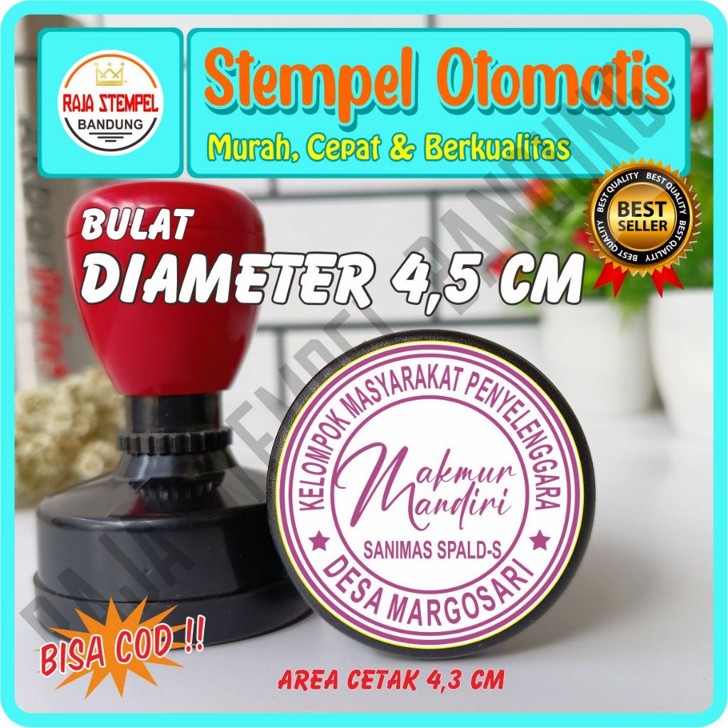 

Stempel Flash Bulat 4,5 CM, stampel online shop, perusahaan, stemple logo, stample instansi, dinas