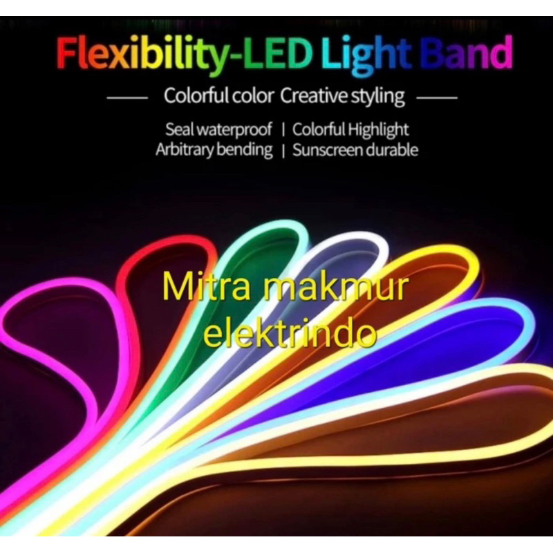 lampu huruf neonflex led 12v dc / lampu neon flex led 12v selang roll