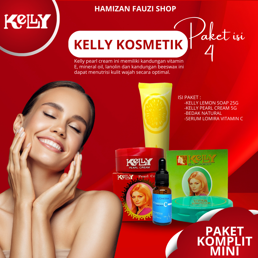 Paket Komplit Kelly Pearl Cream + Lemon Soap + Bedak Natural 4 Produk Mini | HAMIZAN FAUZI SHOP