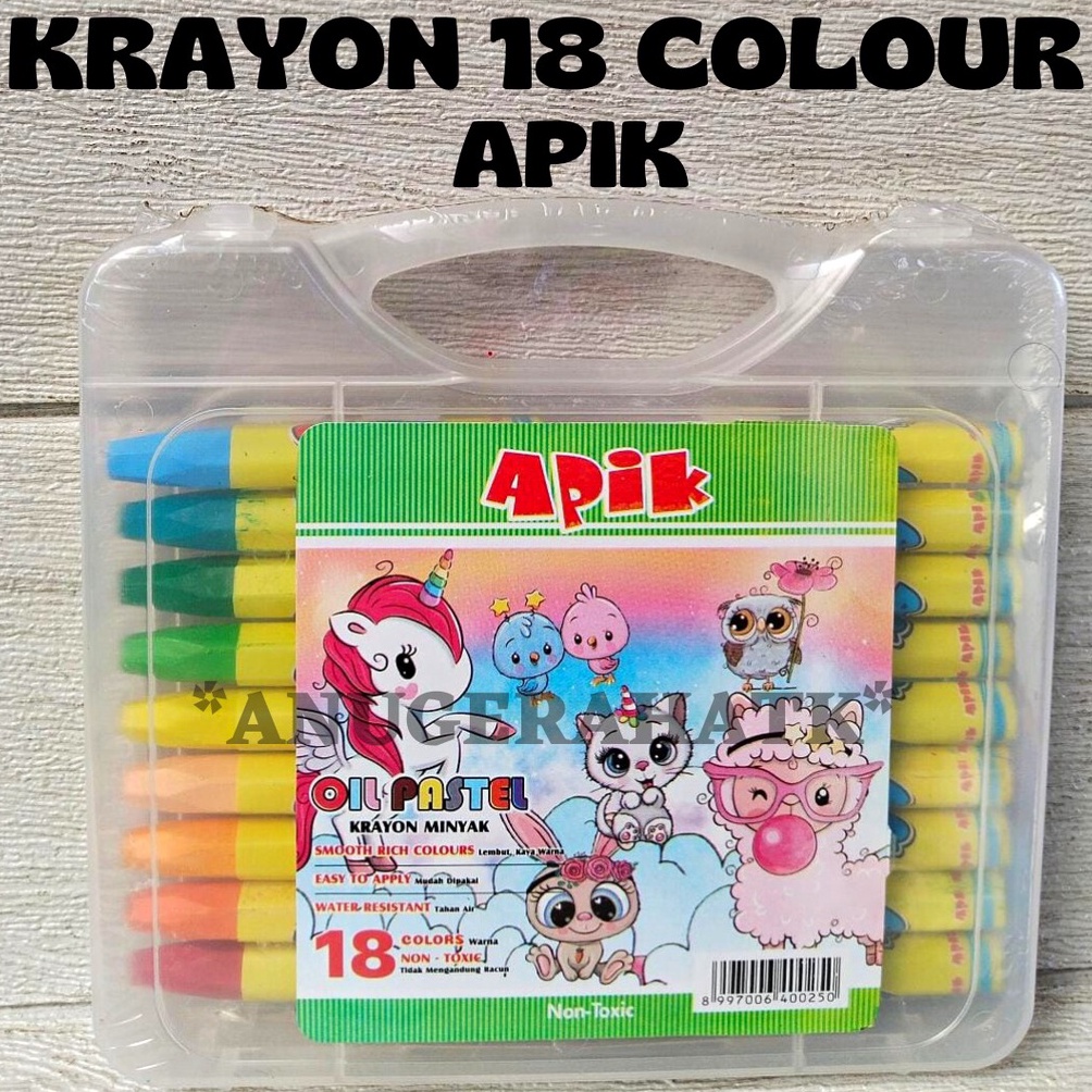 

[VND] Krayon / Crayon Murah 18 Warna Merk Apik ✰Big Sale