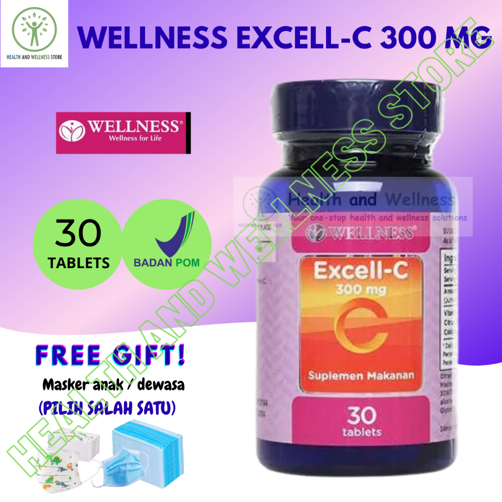Wellness Excell C Excell-C 300 Mg 30 Tablet Vitamin C Tidak Asam