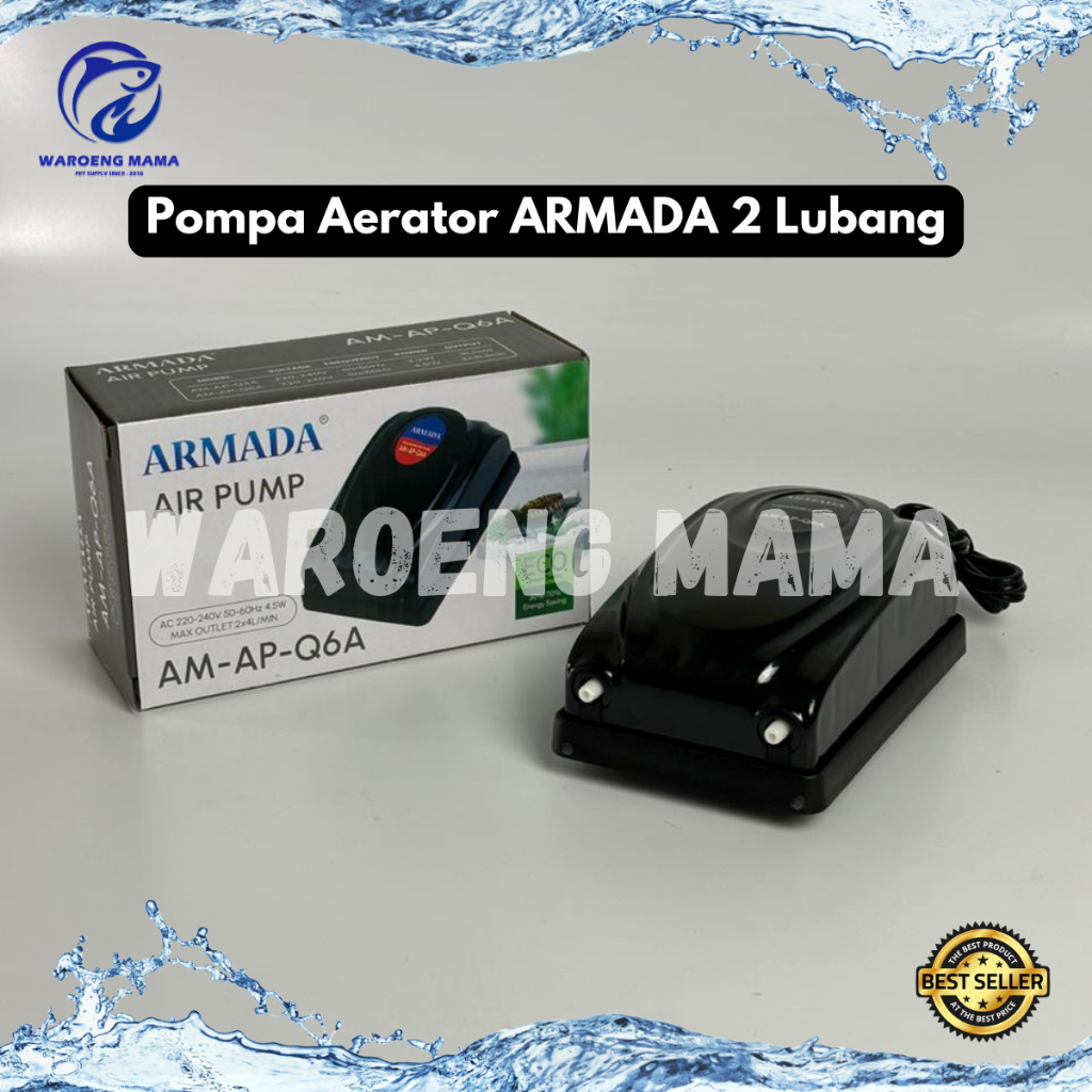 Aerator ARMADA 2 Lubang AM AP Q6A pompa gelembung udara aquarium aquascape