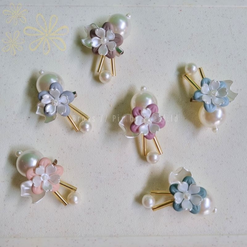 Aksesoris Bross Bros Pin jilbab Hijab Series Cactus Flowers Mewah Premium Unik Original Handmade by 