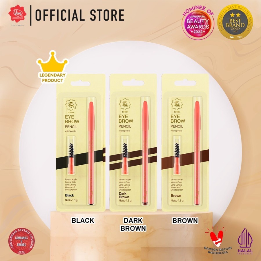 Best Seller♠Viva Queen Eye Brow Pencil - Celak Pensil Alis Viva Jamin Original 100%