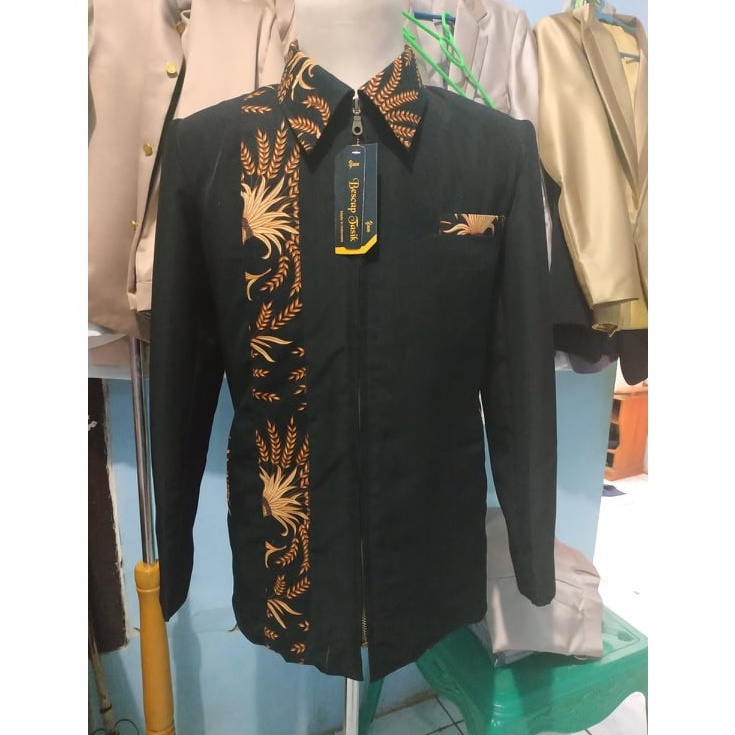 Motif Terkini.. Jasket Kombinasi batik Gandum Motif Selendang YRE