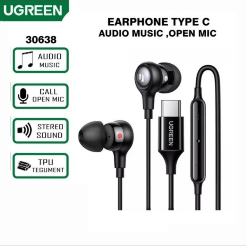 Headset Type-C Ugreen 30638 Earphone USB C Port Connector Hifi
