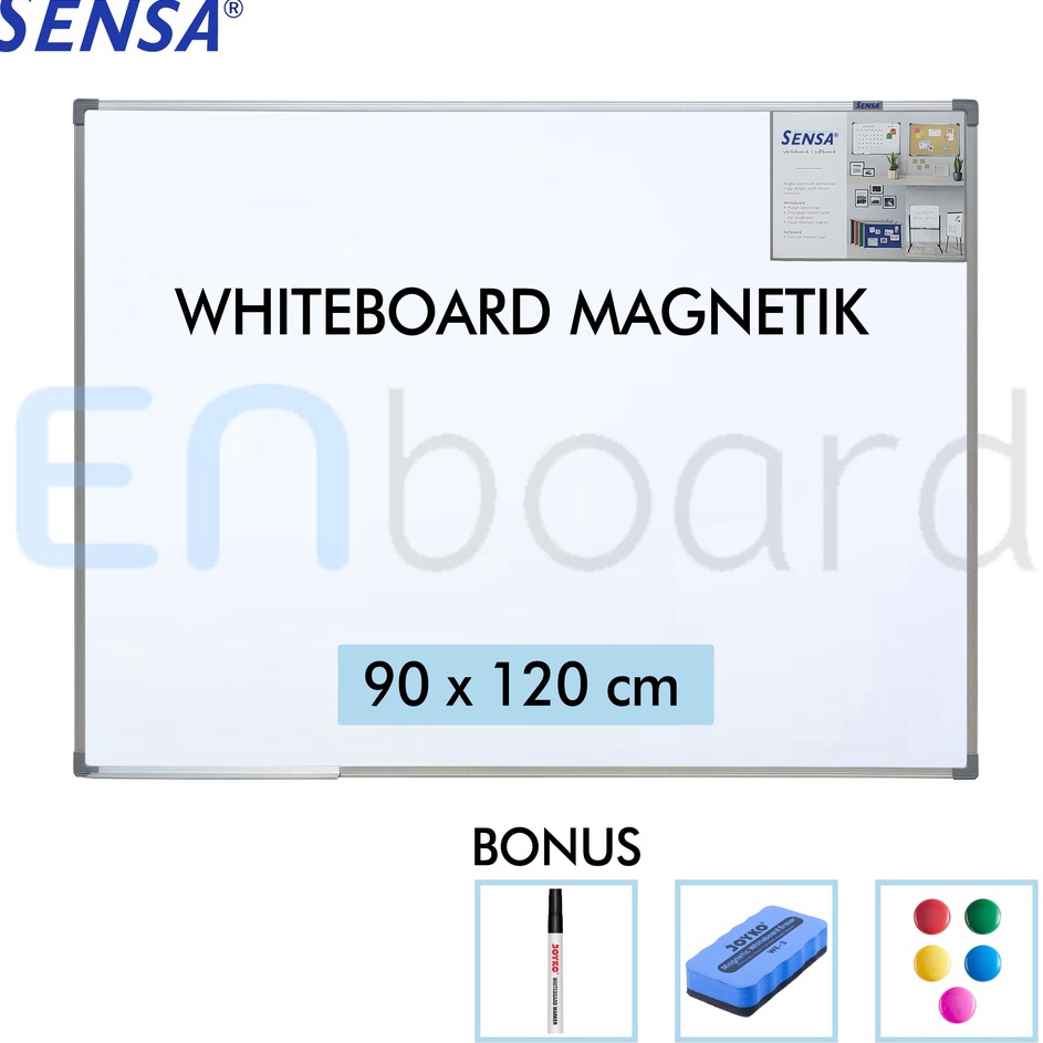 

Terupdate Papan Tulis Whiteboard / White Board Gantung Magnet Single Face Sensa 90 x 120 cm Model Baru