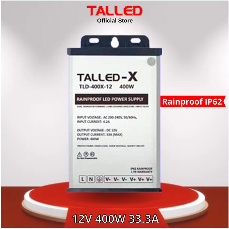 POWER SUPPLY TALLED 12V RAINPROOF OUTDOOR 400WATT 33.3A
