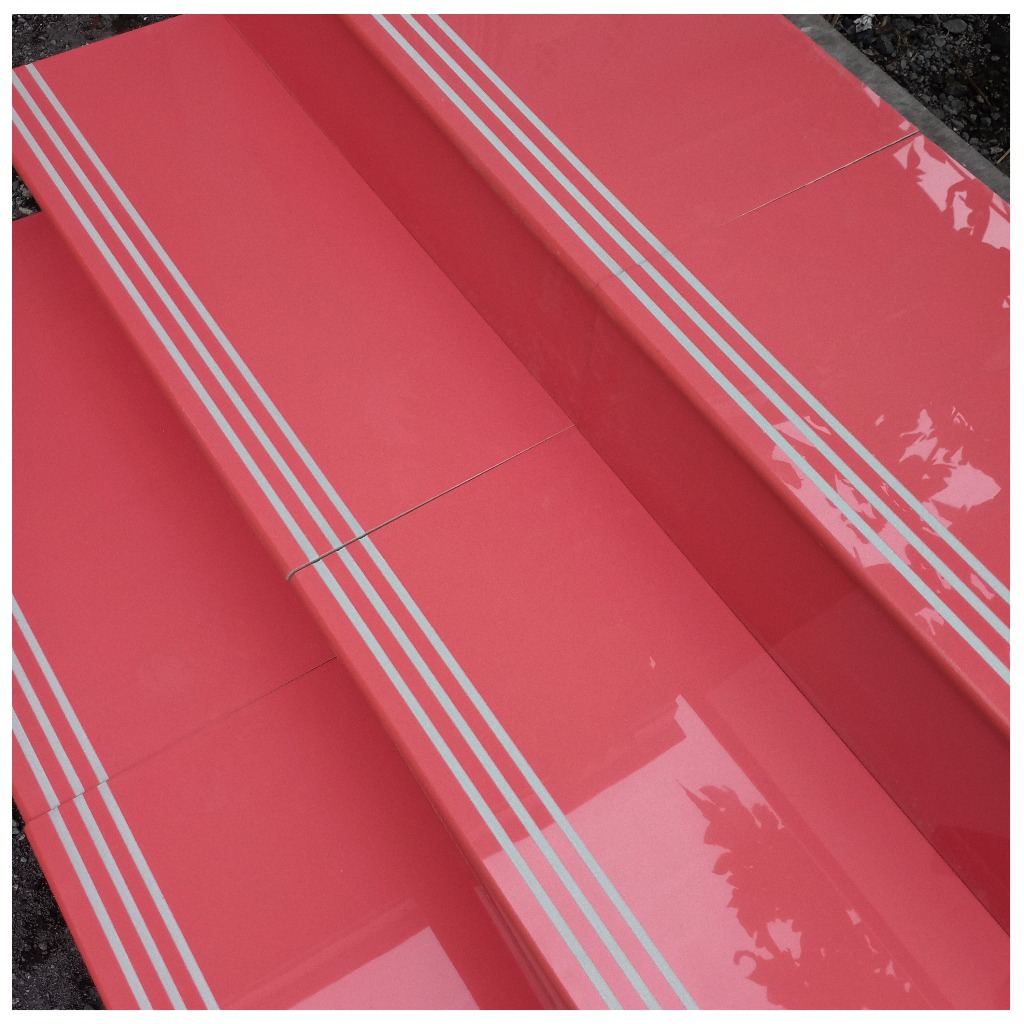 Stepnosing Granit 30x60 cm Merah Persi Glossy Lantai Tangga Custom Pingul Original Granite tile