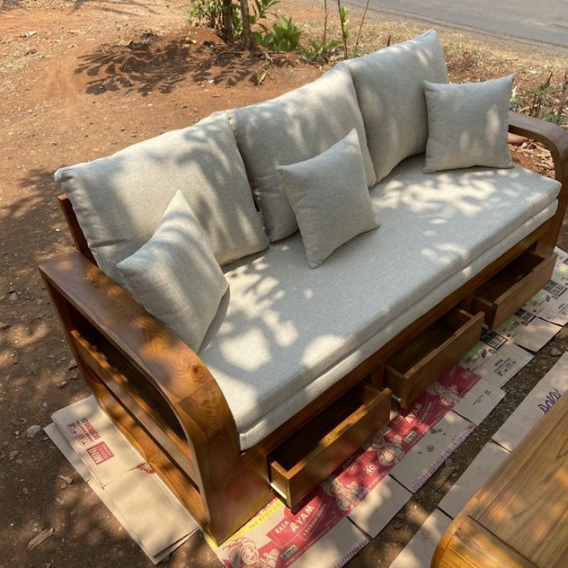 sofa laci minimalis sofa ruang tamu kayu jati 3 seater