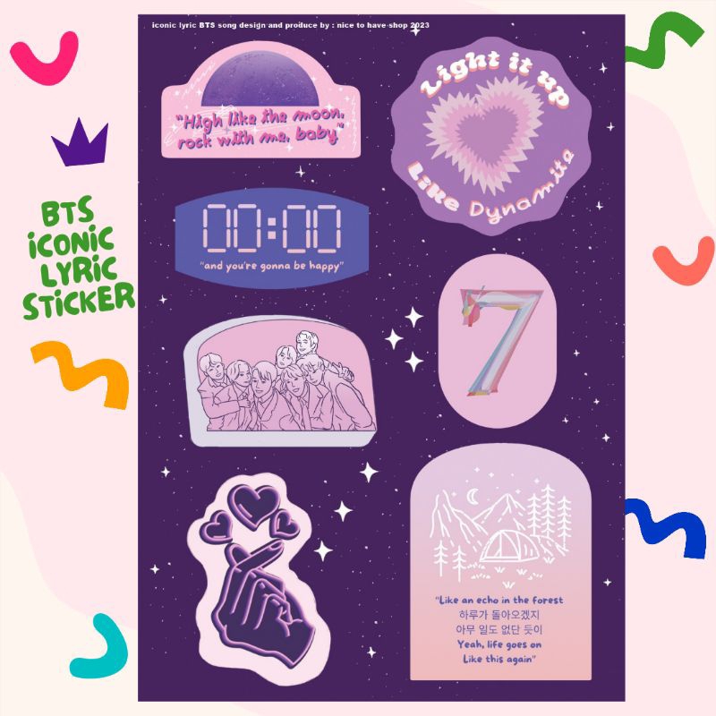 

BTS Iconic Sticker Lyric Kiss Cut A6
