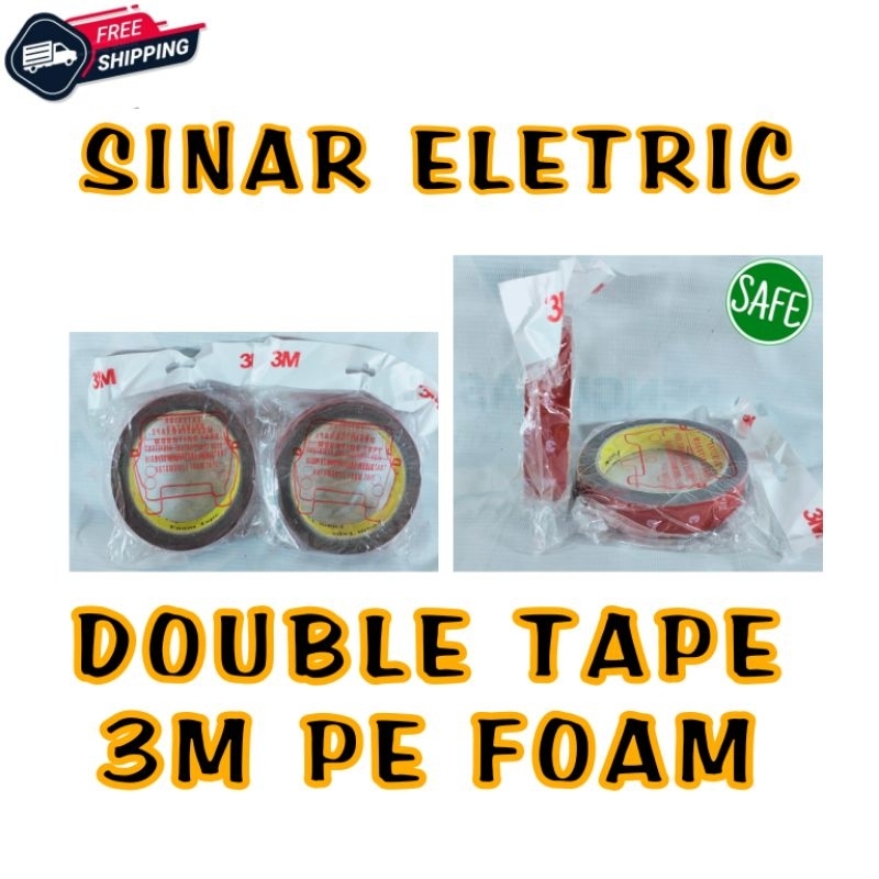 DOUBLE TAPE 3M MERAH PE FOAM SUPER KUAT DAN LENGKET