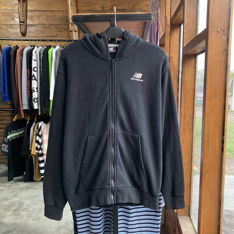 hoodie zipper new balance black second original