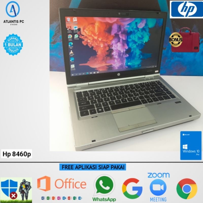 Laptop Hp EliteBook 8460p Core i5 Gen 2 Ram 4GB SSD 128GB Windows 10 SIAP PAKAI 