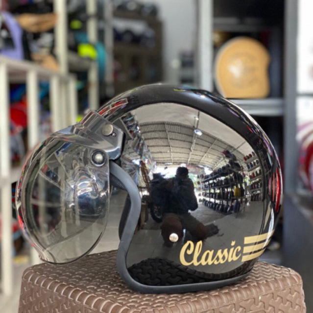 Helm Bogo Classic Hitam Glossy - SNI