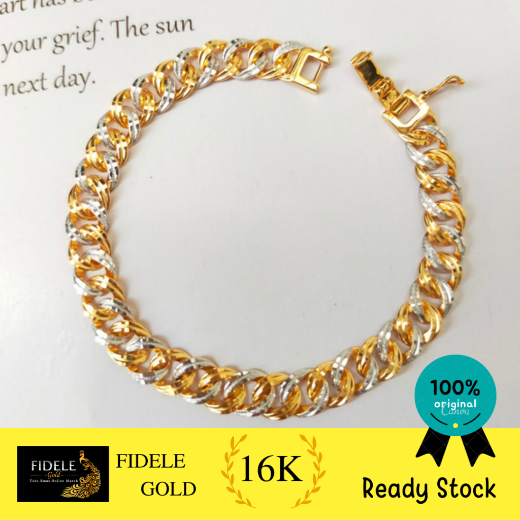 Gelang sisik naga emas asli 70% gelang lipan MT gelang emas wanita