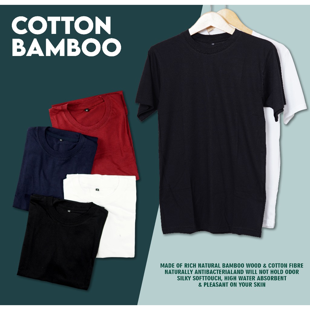 KAOS BAJU POLOS Katun bambu  24s Cotton Bamboo 24s Premium Original