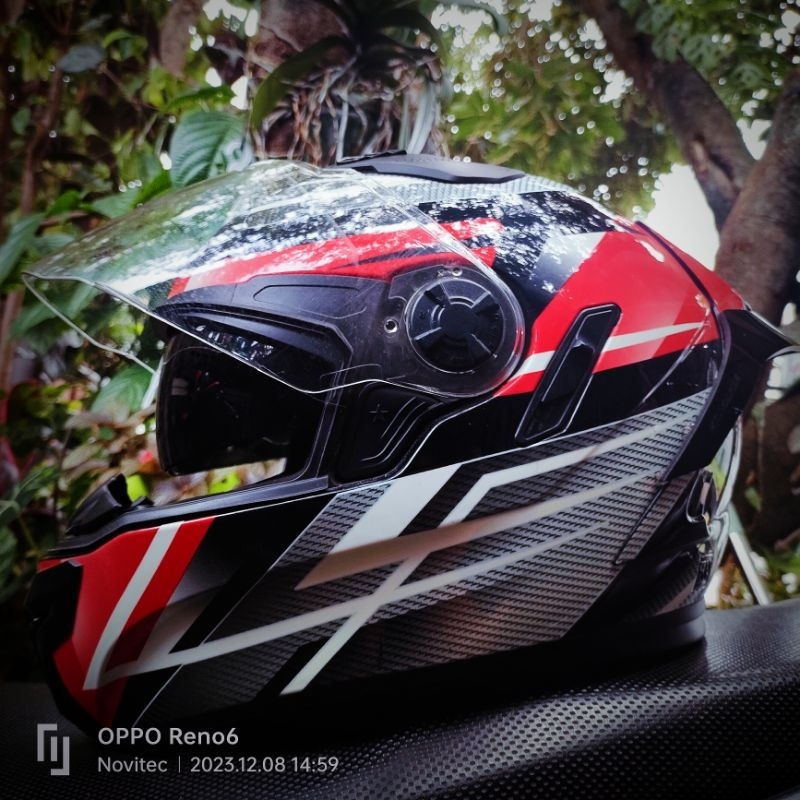 Helm Zeus second zs-813 Fullface Preloved double visor & extra spoiler