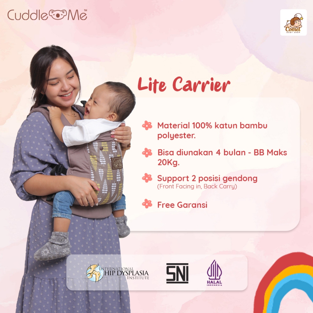 LiteCarrier Solid CuddleMe SSC M Shape - Gendongan Depan Belakang - Gendongan Bayi umur 4bulan