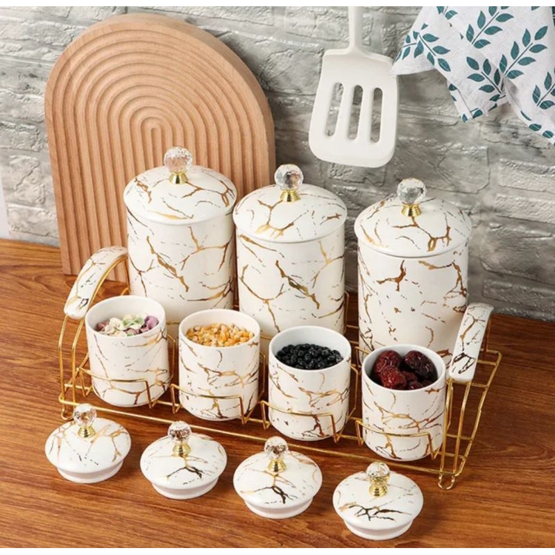 toples/ toples marble garis /tempat kue keramik sultan serbaguna 1 set /toples marble mewah / tempat