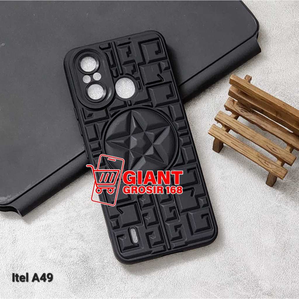Itel A49 Case Motif 3D Star Macaron Black Itel A49