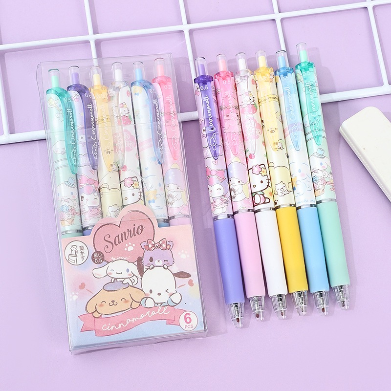 

COD 6PCS PULPEN GEL MEKANIK 0.5MM MOTIF SANRIO / BALLPOINT MEKANIK SANRIO / PEN GEL