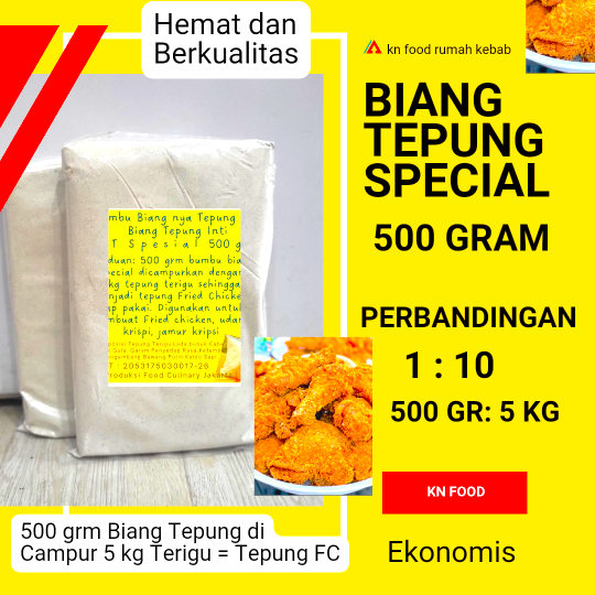 

Biang Tepung Special 500grm- Bumbu Inti Tepung Fried Chicken - BT Special 500grm