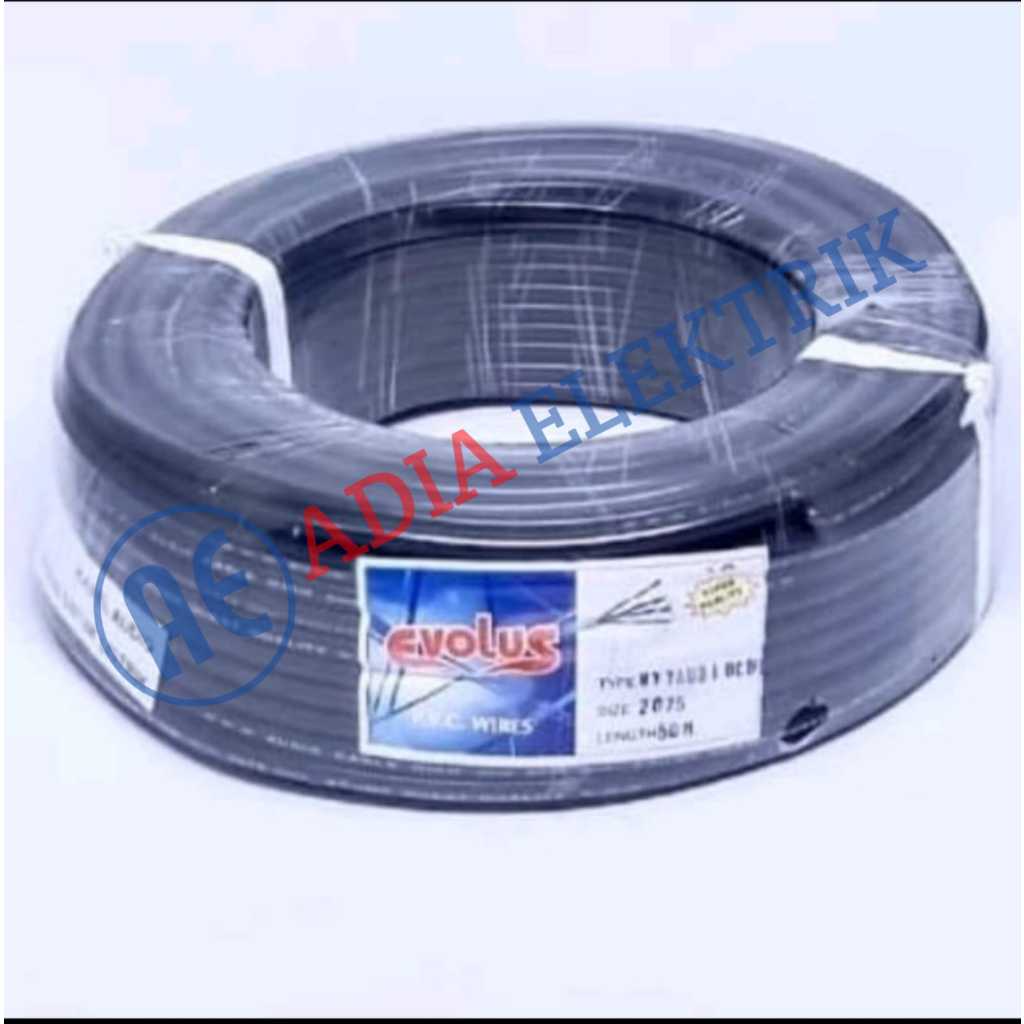 Kabel Serabut 2x0,75 NYYHYO Evolus Serabut ( 10 Meter ) / Kabel Listrik Serabut Tebal Hitam / Kabel 