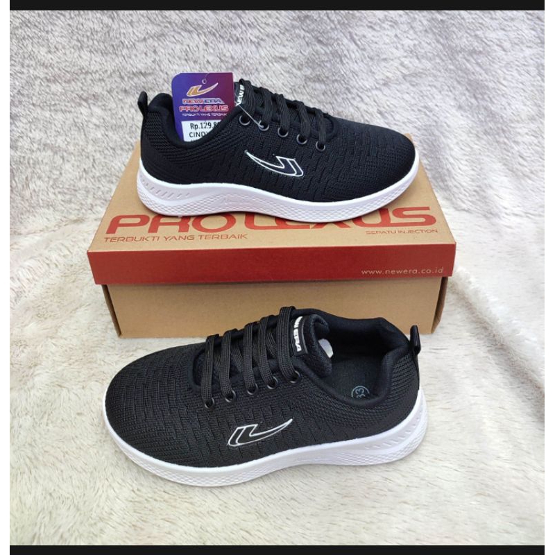 SEPATU SEKOLAH NEW ERA HITAM PUTIH HITAM POLOS SNEAKER