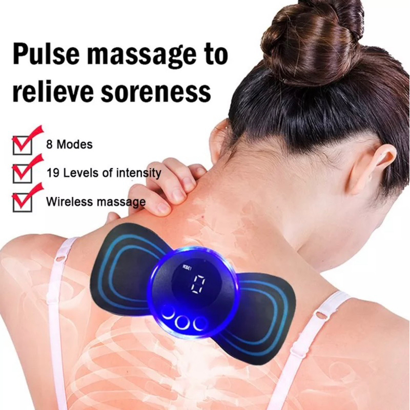 EMS Alat Pijat Leher Terapi Mini Pad electric EMS Massager Recharging Alat Pijat Leher Terapi LS