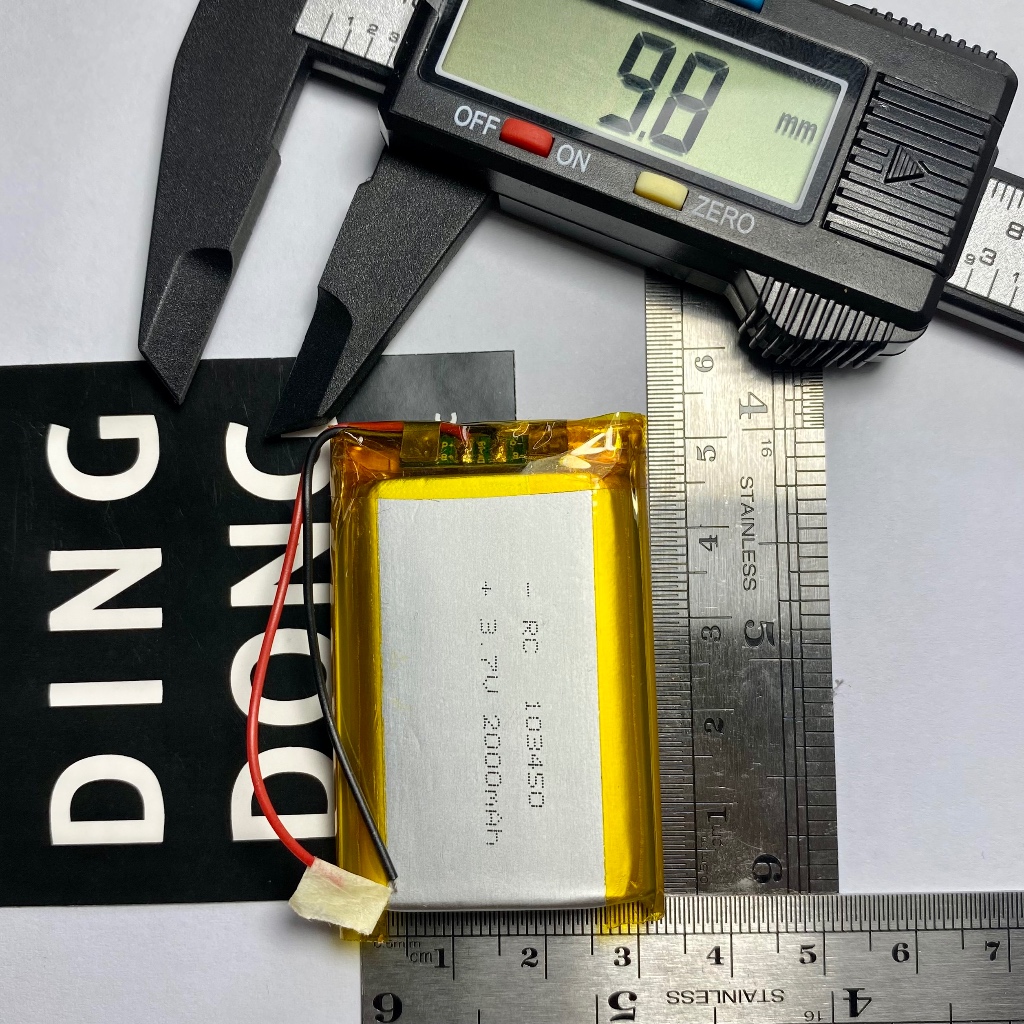 BATRE 2000MAH 5X34X1CM LIPO 2 KABEL BATERAI SPEAKER BLUETOOTH SENTER RC DRONE MAINAN SENTER 2000 MAH