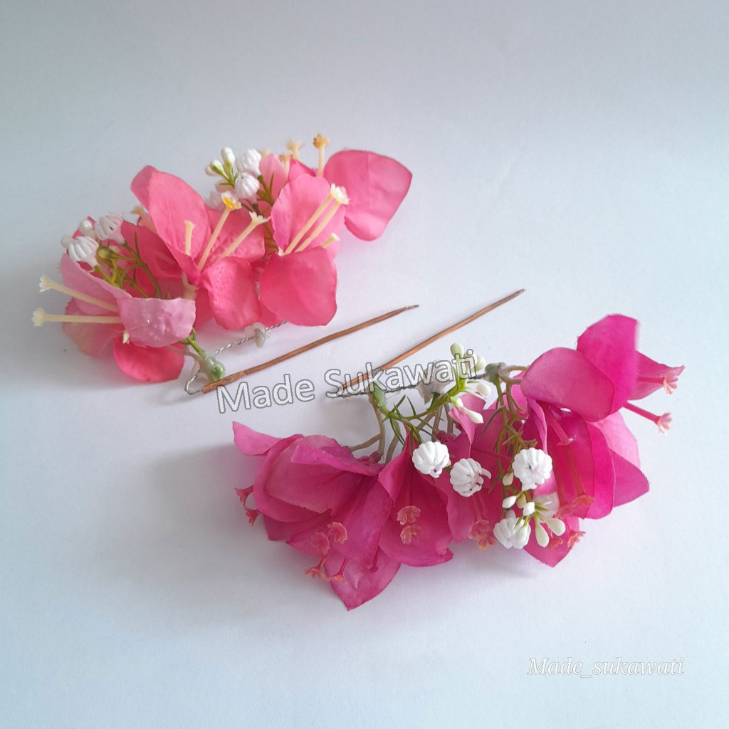 Bunga semanggi kembang kertas hiasan rambut kain plastik