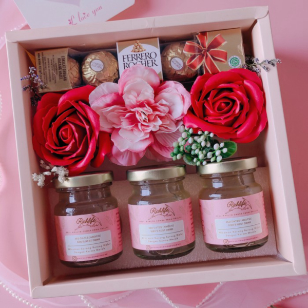

Jual Kado Valentine premium Birdnest healthy Drink Valentine gift realfood - 3Jar 5Ferrero Murah