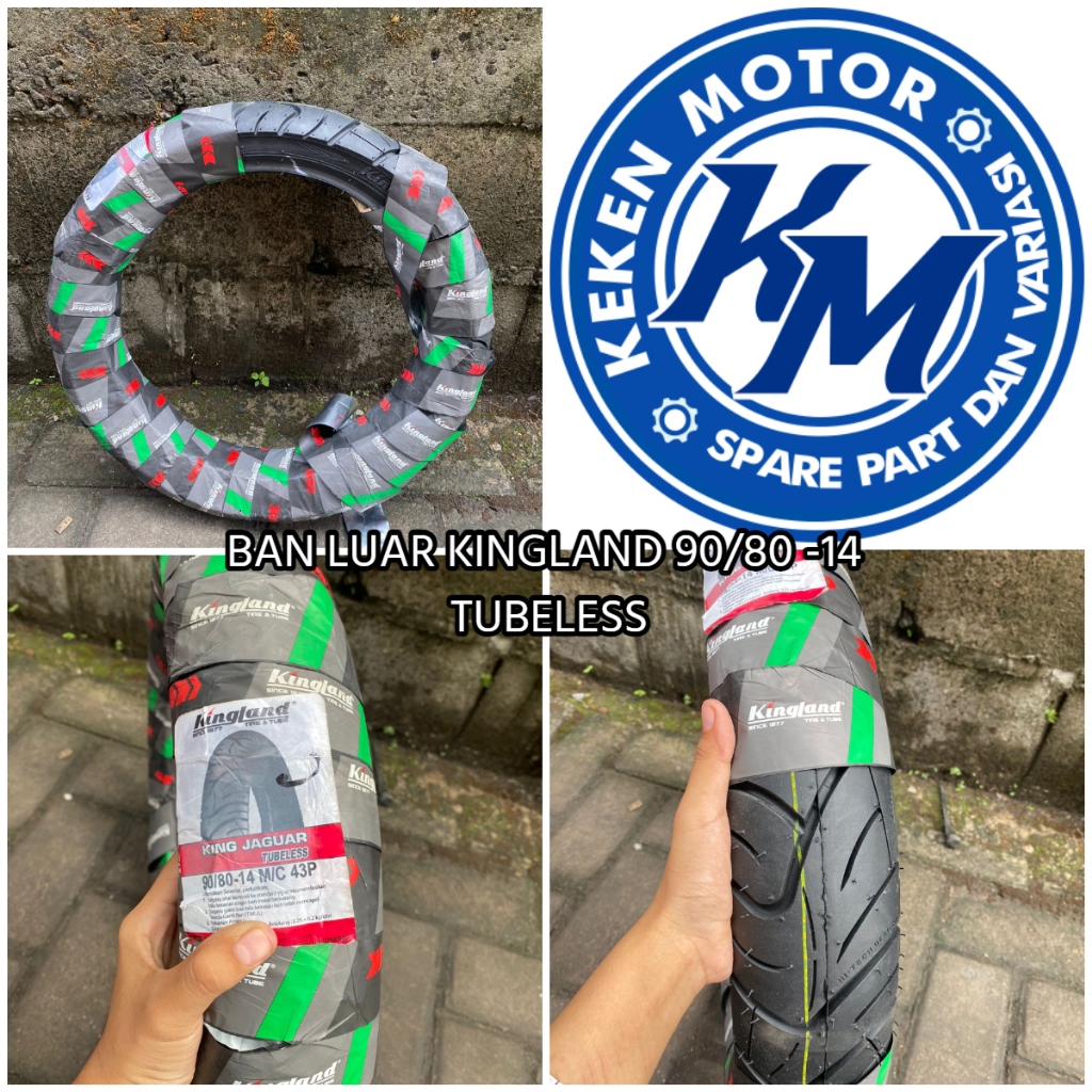 BAN LUAR KINGLAND BAN LUAR MATIC RING 14 KINGLAND 90/80-14 90/90-14 TUBELESS (CEK DESKRIPSI)