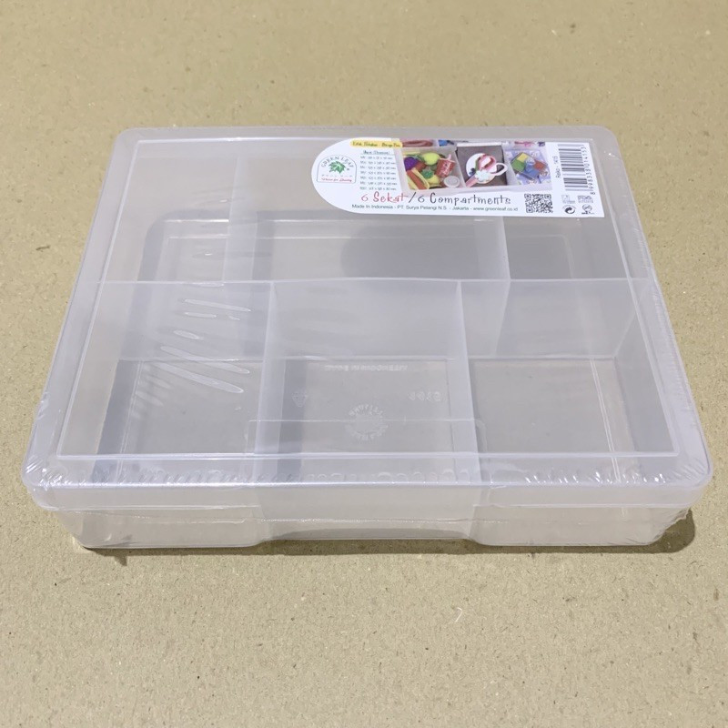 Tempat penyimpanan aksesoris bento tusukan cetakan nasi box plastik sekat 6 kompartemen