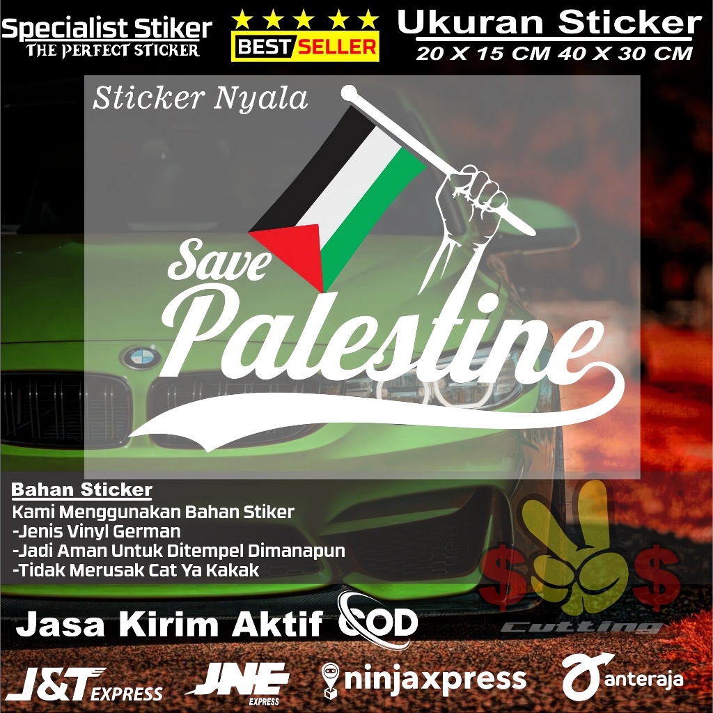 Stiker Save Palestine Sticker Cutting Save Paletine
