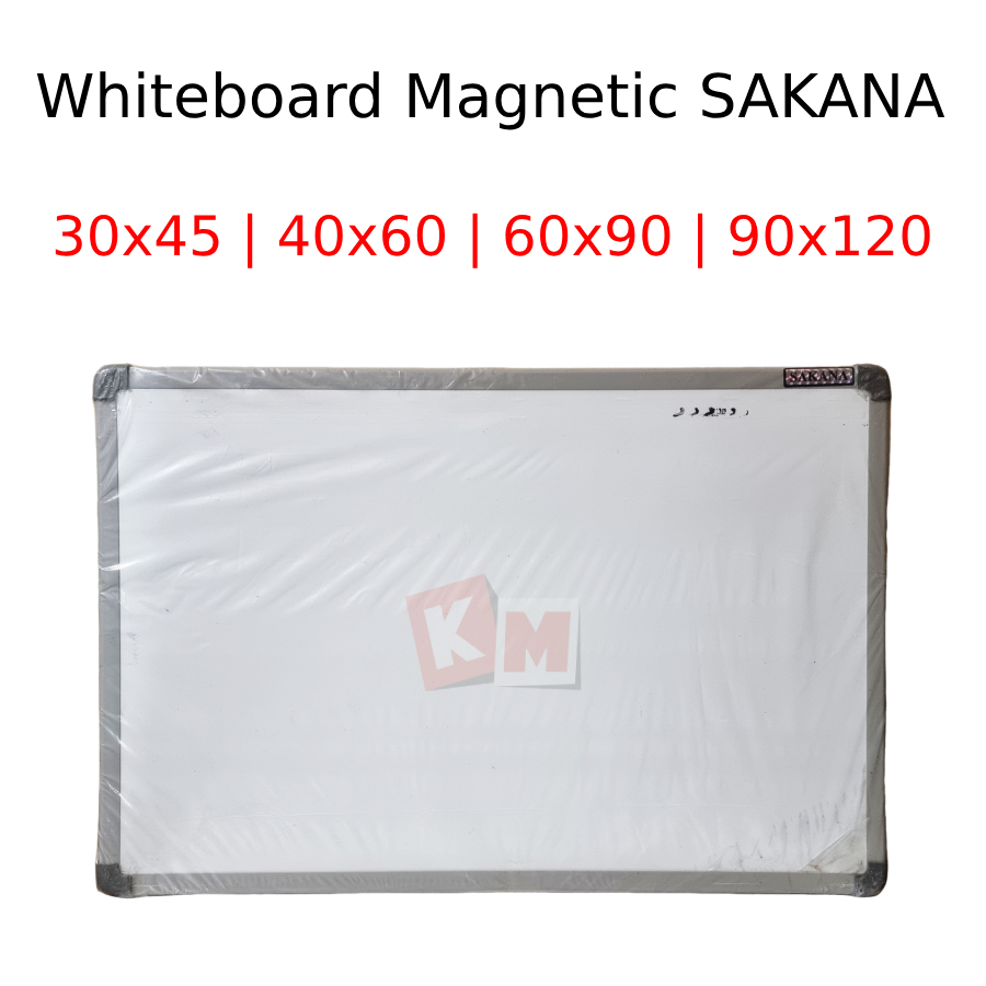 

Papan Tulis Whiteboard Magnetic Gantung SAKANA 30x45 / 40x60 / 60x90 / 90x120