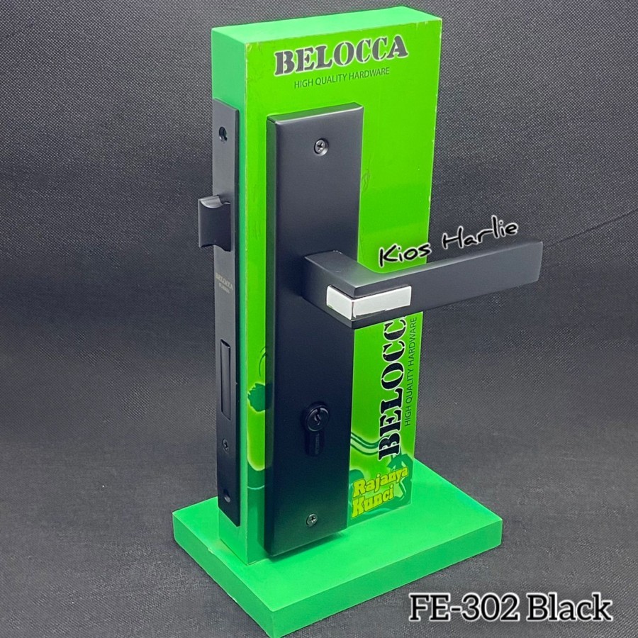 Handle pintu hitam, kunci pintu rumah, handle rumah FE 302