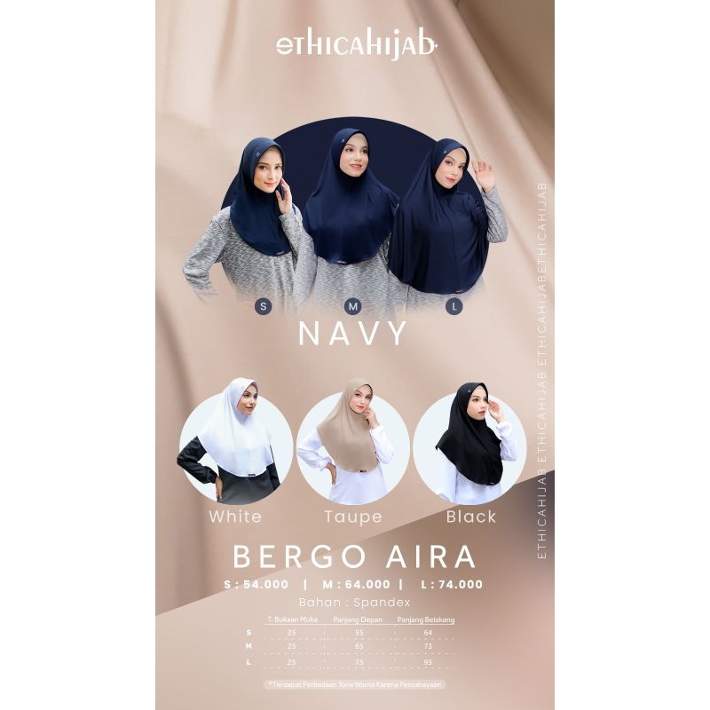 Bergo Aira Original by Ethica || Hijab Sport || Jilbab Langsung Pendek || Hijab Trendy EthicaHijab |
