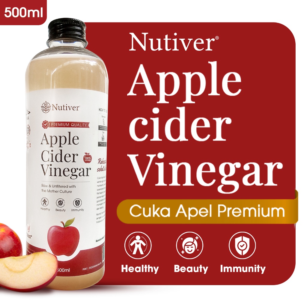 

✨TERBARU✨ Cuka Apel Organik With The Mother Nutiver 500ml / Apple Cider Vinegar / Minuman Diet dan Kesehatan buruan